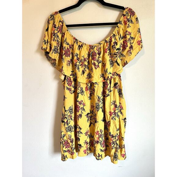 Torrid off the shoulders floral yellow top size 4 Bloomcore Flowy - Picture 6 of 10